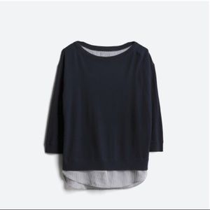 Market & Spruce Ralla Cross Back Mixed Material Cotton Blend Pullover. Size M